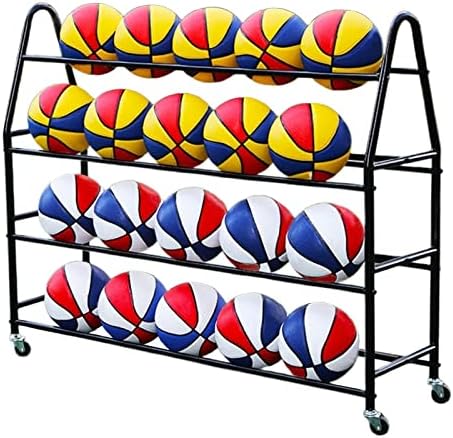 4-Tier Lockable Gym Ball Storage Rack - Durable Space-Saving Organizer for Sports Equipment, Home Gym & Fitness Centers - Maximize Space & Keep Equipment Secure