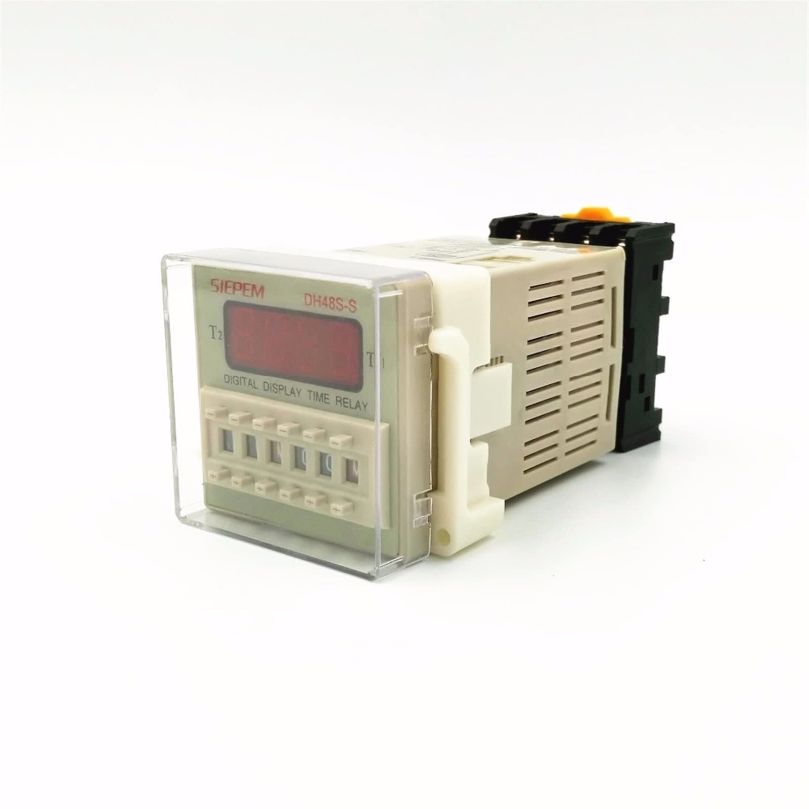 AERBNYEQP 1Pcs DH48S-S Programmable Double Time Delay Relay Socket Base Voltage DC12V DC24V AC110 AC220V