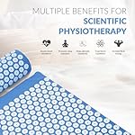Fitvids Acupressure Mat and Pillow Set for Back/Neck Pain, Acupuncture Products to Relieve Muscle Fatigue, Improve Insomnia for Sedentary People, Acupuncture Eases Stress, Massage Mat, Blue - Image 3