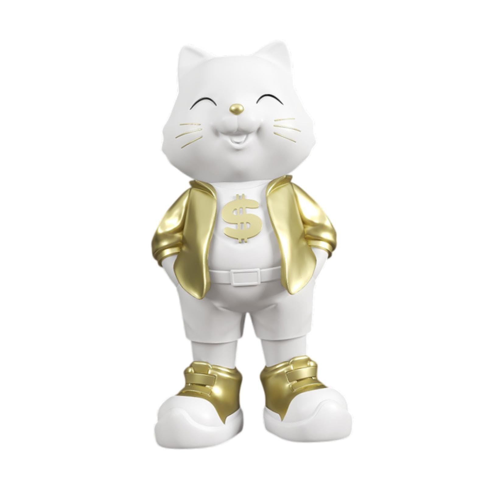 AMSLSIU Simpatica statua di gatto per la decorazione della tavola che aggiunge fascino all'ornamento da tavolo della scrivania, adotta semplicità e può essere utilizzata come scrivania