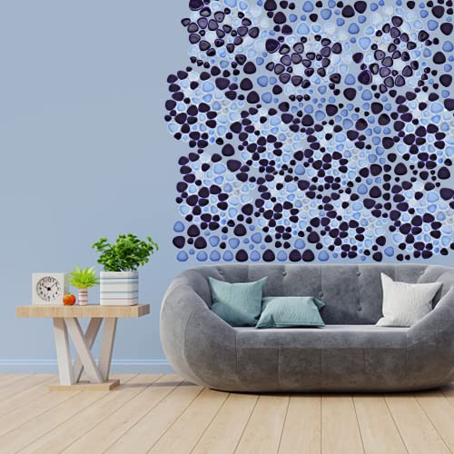 Porcelain Tile Diy Craft Making Mosaic Pieces: Irregular Mosaic Pebble Stones Ceramic Mosaic Tiles For Picture Frames Plates Flower Pot Decor 500G Blue Cerace #TOP7