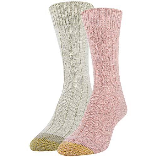 GOLDTOE womens Recycled Soft Cable Crew Socks