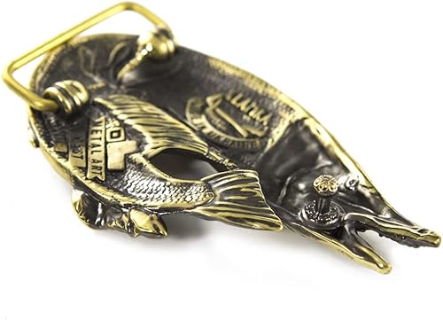 Miniatura 3 de Belt buckle Pike, Handmade fisherman gift trophy fish pike solid brass belt buckle