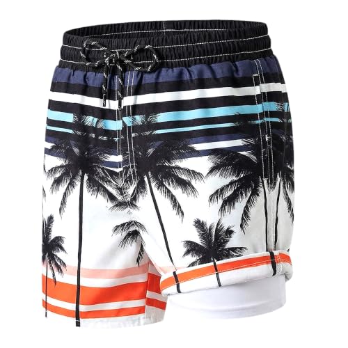 Hoseay Maillot de Bain Enfants Séchage Rapide 2 in 1 Short Bain 13, Noir