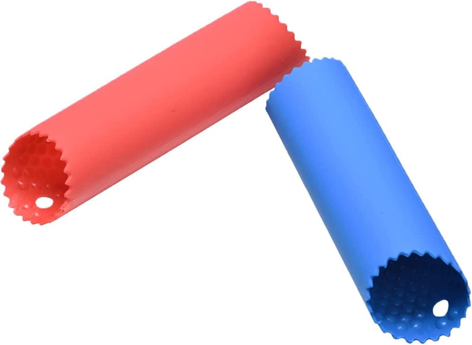 Garlic Peeler CARE AND SMILE 2 Set Silicone Easy Roller Peeling Tube Odor Free Useful Kitchen Tool—Color: Red, Blue