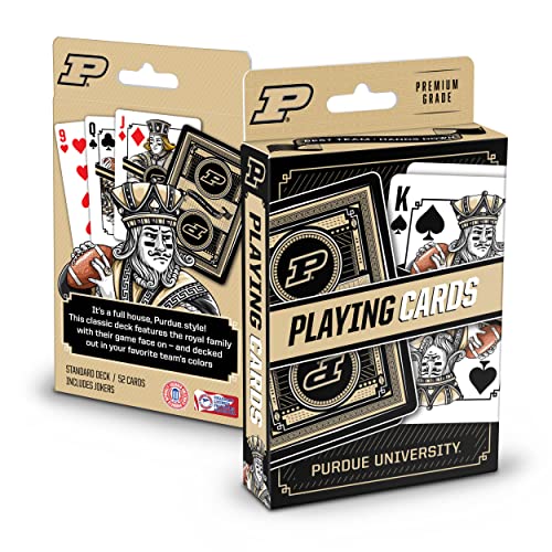 YouTheFan NCAA Purdue Boilermakers Officially-Licensed Playing Cards - Original Artwork on All face Cards and Jokers - Team’s Official Colors - Quality Linen Texture - Designed in The USA