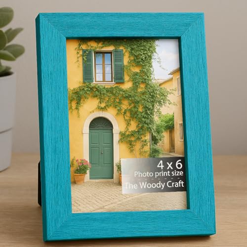 Image of Photo Frame 4 x 6 inch For Home Or Office | Photo Frames For Table With Modern Look | Wooden Photo Frame Crafted With Care | Deep Blue Frames For Wall Decor Highlight | Photo Frame For Wedding Gift