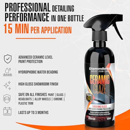 Image of Diamondbrite Ceramic Coating for Cars | Ceramic + Hydrophobic Finish | Advanced UV Protection | Extreme Gloss | Easy DIY Application | for Cars & Bikes,Multicolor | 200ML
