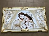 MADE IN ITALY Generico QUADRO CAPEZZALE SACRA FAMIGLIA CORNICE IN LEGNO AVORIO E FOGLIA ORO