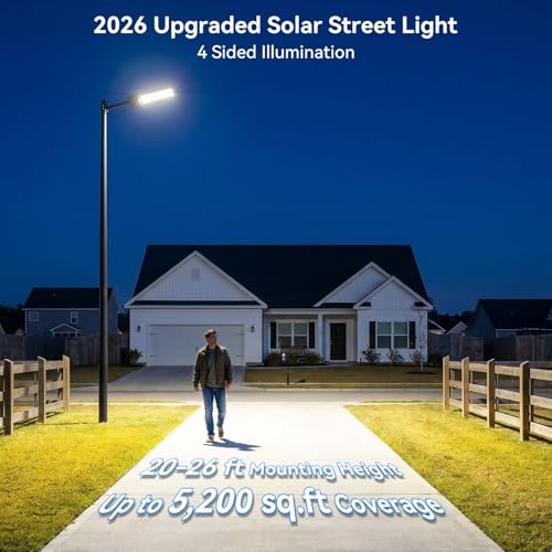 Deepn Upgraded 15000W Solar Street Lights Outdoor Motion Sensor, TW048 by Deepn - Used condition - Image 2