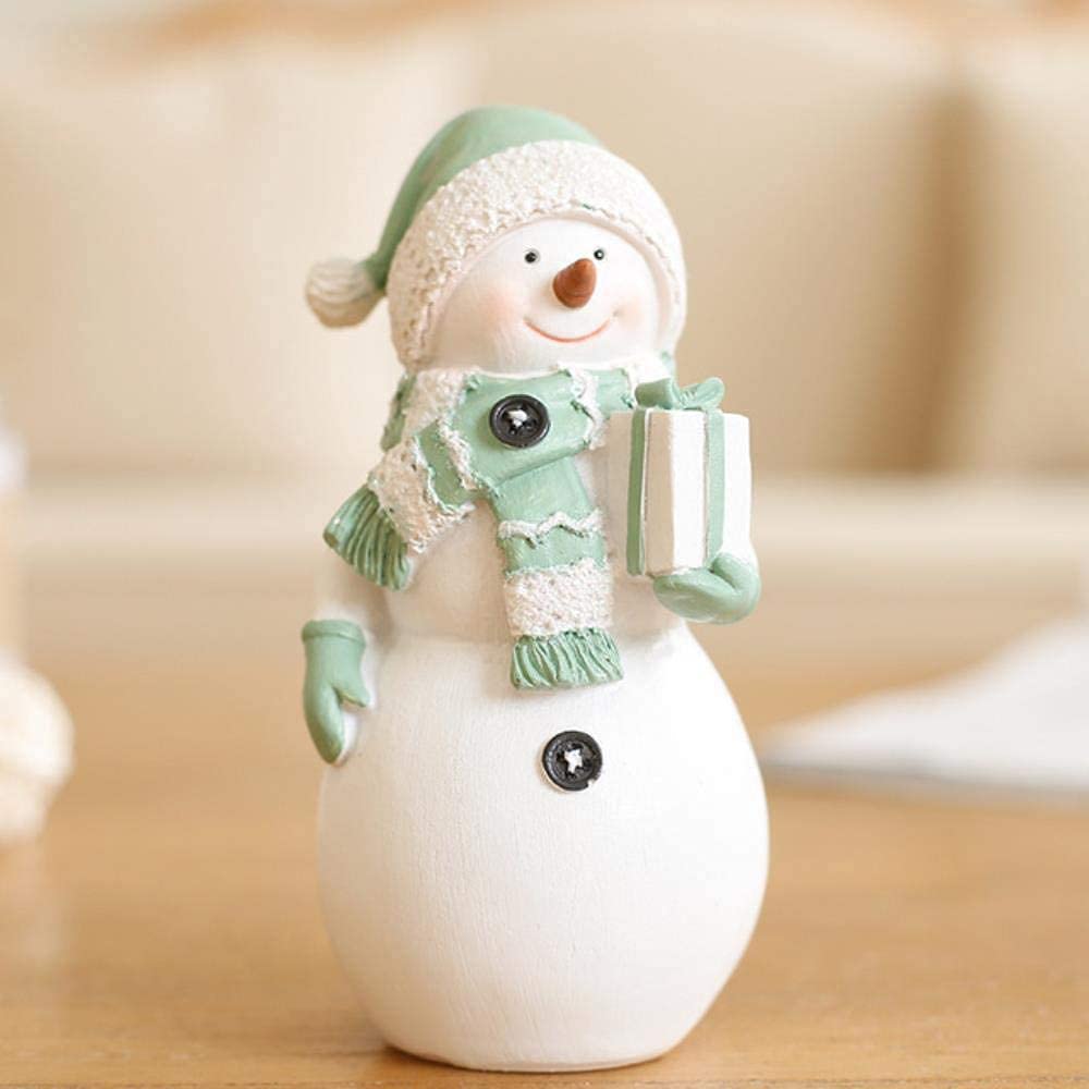 Figurine Bonhomme De Neige En Céramique Lumineuse LED - Décoration Noël Maison Bureau - Cadeau Festif - 2