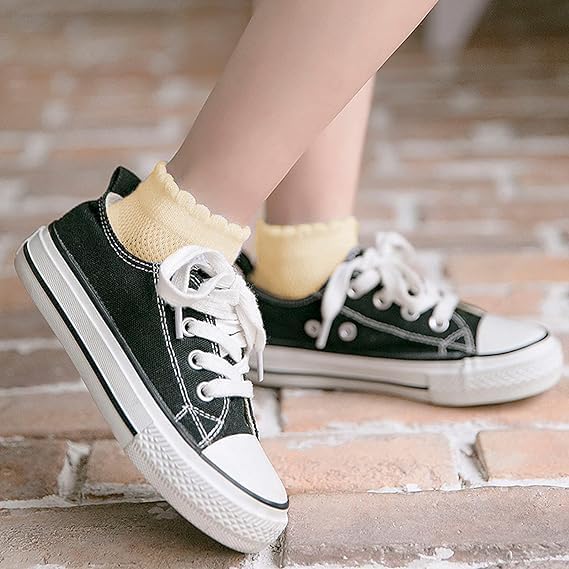 Looching 5 Pack Baby Girls Boys Mesh Thin Socks Cotton Low Cut Kids Toddler No Show Ankle Socks 1-12T Soft White/Multicolor - Image 2