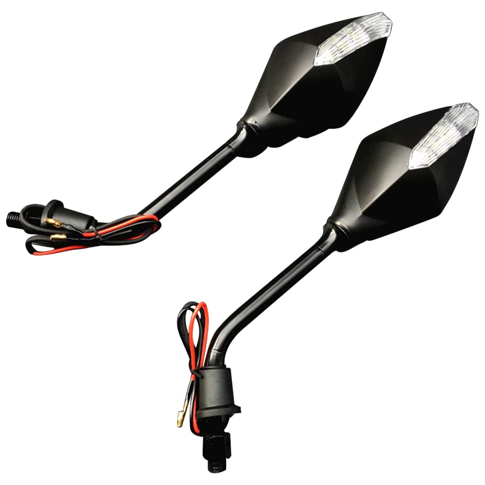 Rétroviseurs de moto Riloer, fer, rétroviseurs de moto en ABS avec verre haute définition, rétroviseur de moto à boulon de 10 mm avec clignotant