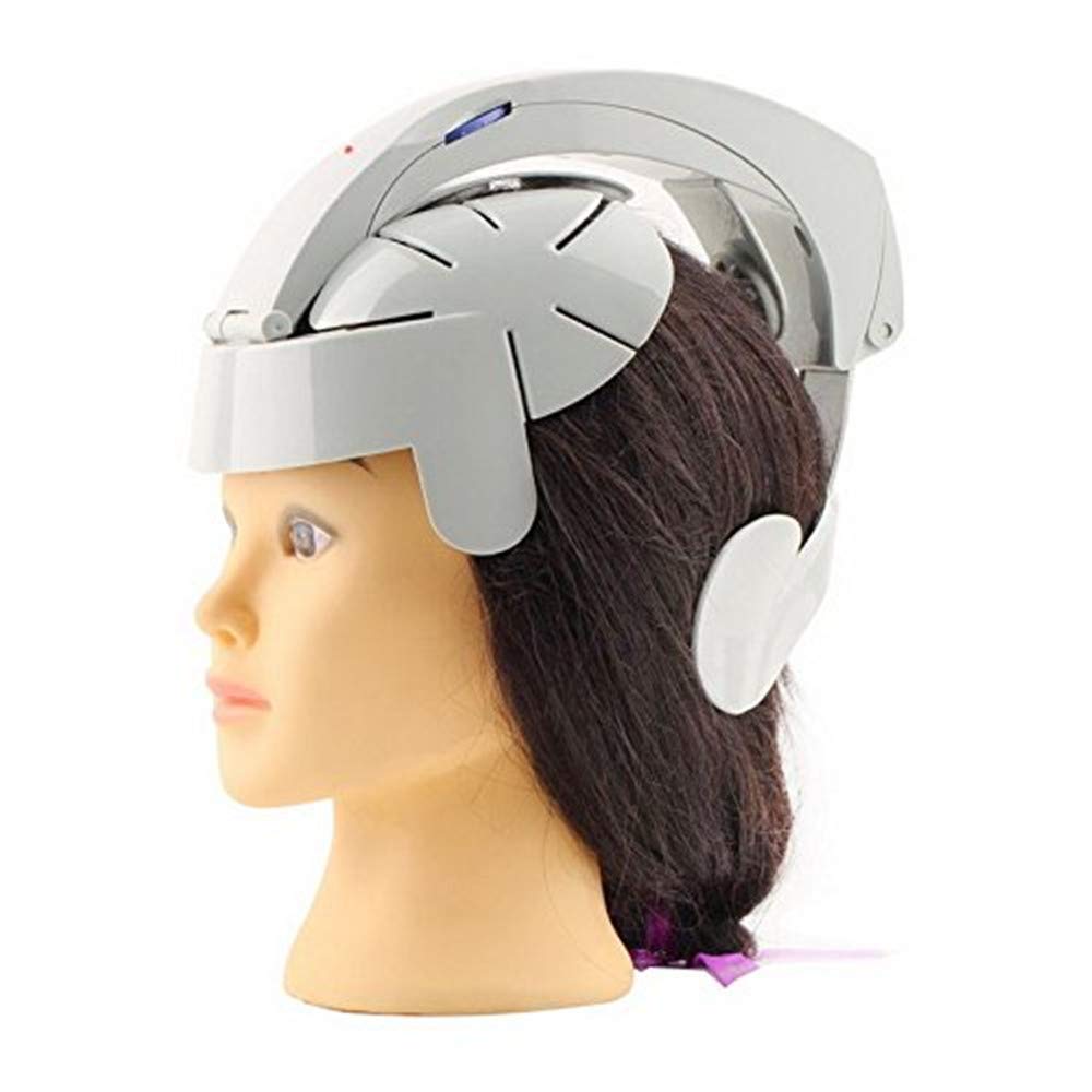 Masseur De Tête Électrique Massage Du Cerveau Casque Cuir Chevelu Relax Points D'acupuncture Gris Avec Taille Ajustable Et 8 Modes Pour Le Stress Détendre Le Métabolisme Qualité Du Sommeil