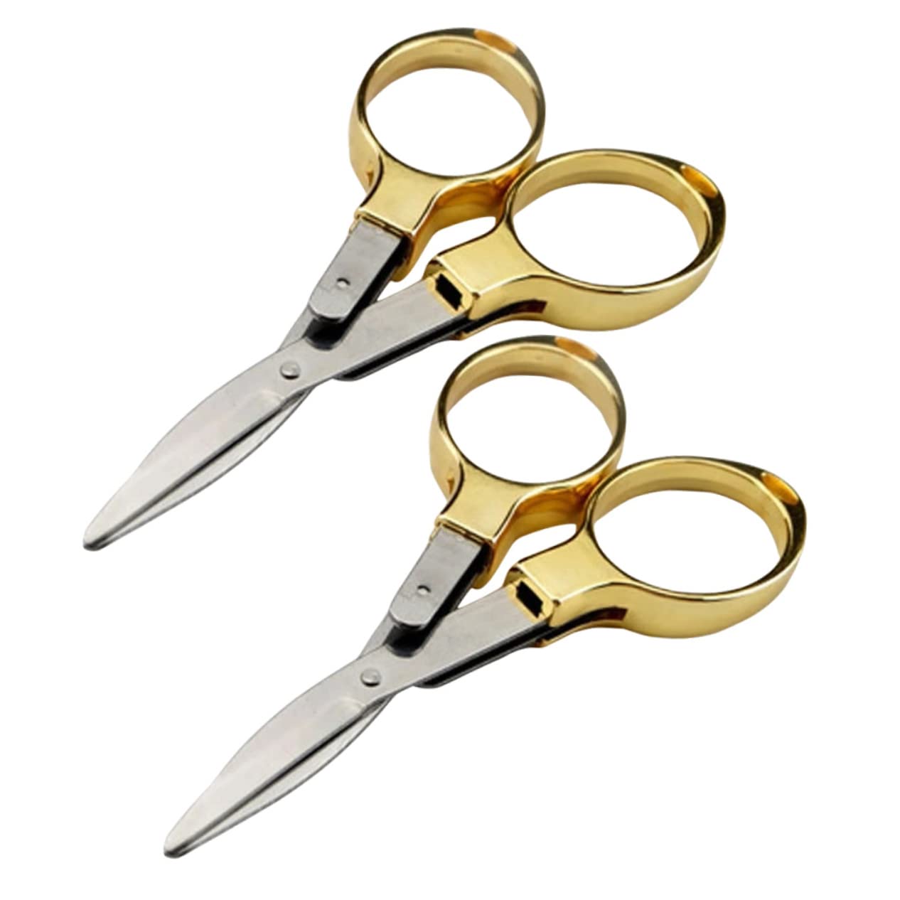 NUOBESTY 3 Set Forbici Pieghevoli Di 8 Parole Forbice Per Ufficio Forbici Di Sicurezza Piccole Forbici Da Cucito Forbici Per Filati Forbice Da Cucina Acciaio Inossidabile Golden 2 Pezzi * 3