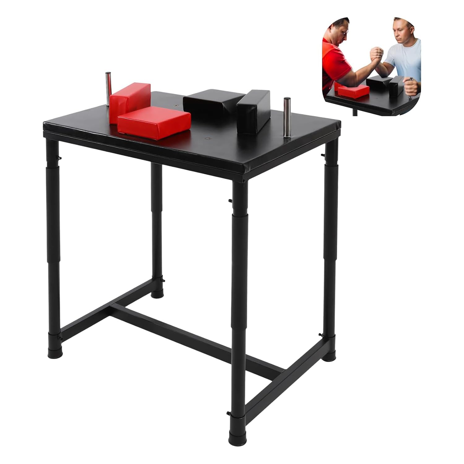 Professional Arm Wrestling Table, 2200LBS Standard Competition Training Arm Wrestling Table with Wrist Strap Strength Training Equipment for Gyms Sports Arenas Homes Club Office