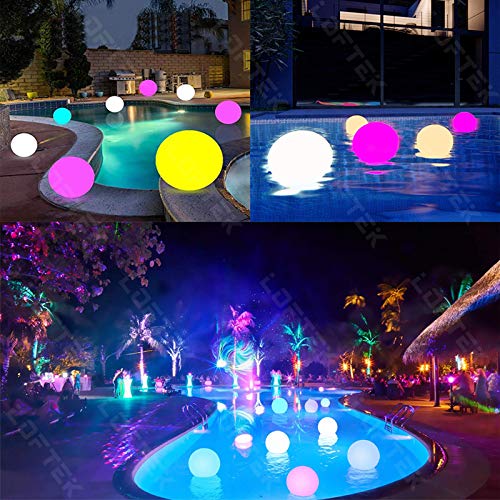 LOFTEK Floating Pool Light - 16-inch Large Ball Lamp with Remote - 3 Modes & 16 RGB Colorful - Waterproof & Rechargeable Globe Floor Lamp for Pool Party, Gaming Room, Garden, 1-Pack by LOFTEK - Image 8