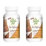 TAN OPTIMIZER, 2 Pack Tanning Pills PREPARES & PROLONGS Sun Tan With Beta Carotene (25, 000 IU) Copper, Lycopene, Selenium. Great Antioxidant!