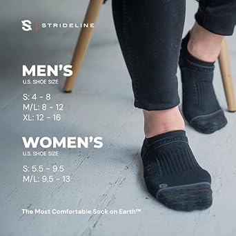 Strideline Eco Performance Ankle Socks, 4-Pack