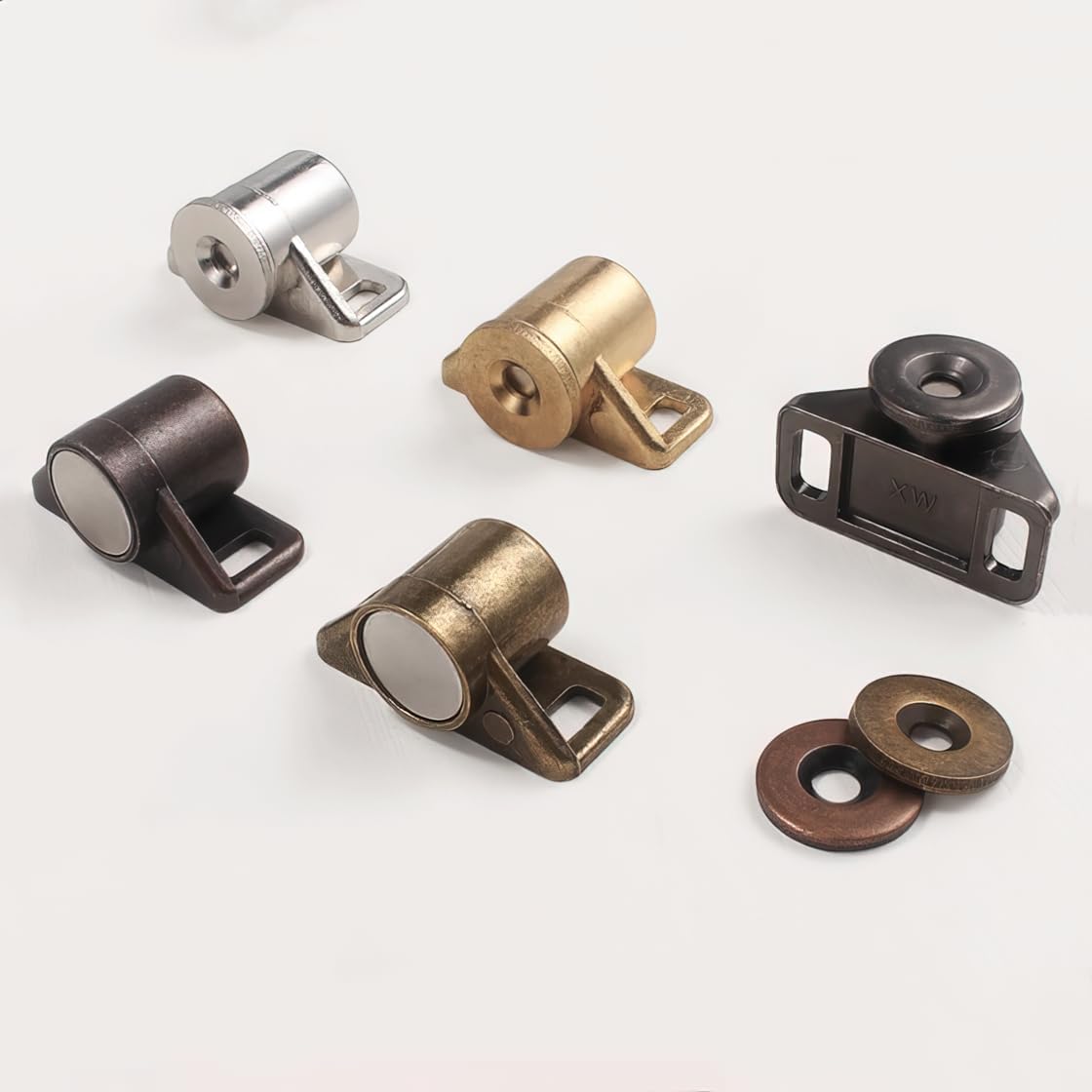 Magnet Cabinet Door Catch Strong Magnetic Door Stopper W/Screw Alloy Drawer Closer Gold Bronze Silver Black Latch 35 * 19mm 1Pcs(Gun Black)