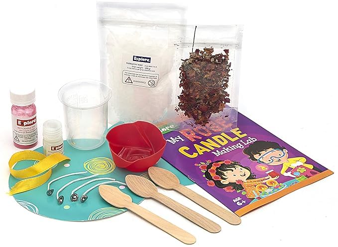 Image of FUN NATION Candle Making Kit for Kids | DIY Rose Candle Craft Kit | Art & Craft Activity Set | STEM Learning Science Kit for Boys & Girls 6-14 Years | Birthday Gift, Creative Hobby & Return Gift Kit