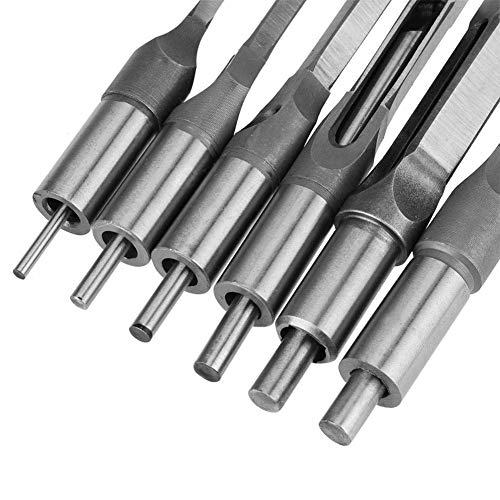 Set di Punte per Trapano a Foro Quadrato, 6 Pezzi, Mortasatrice Scalpello, 6.4mm/8mm/9.5mm/12.7mm/14mm/16mm