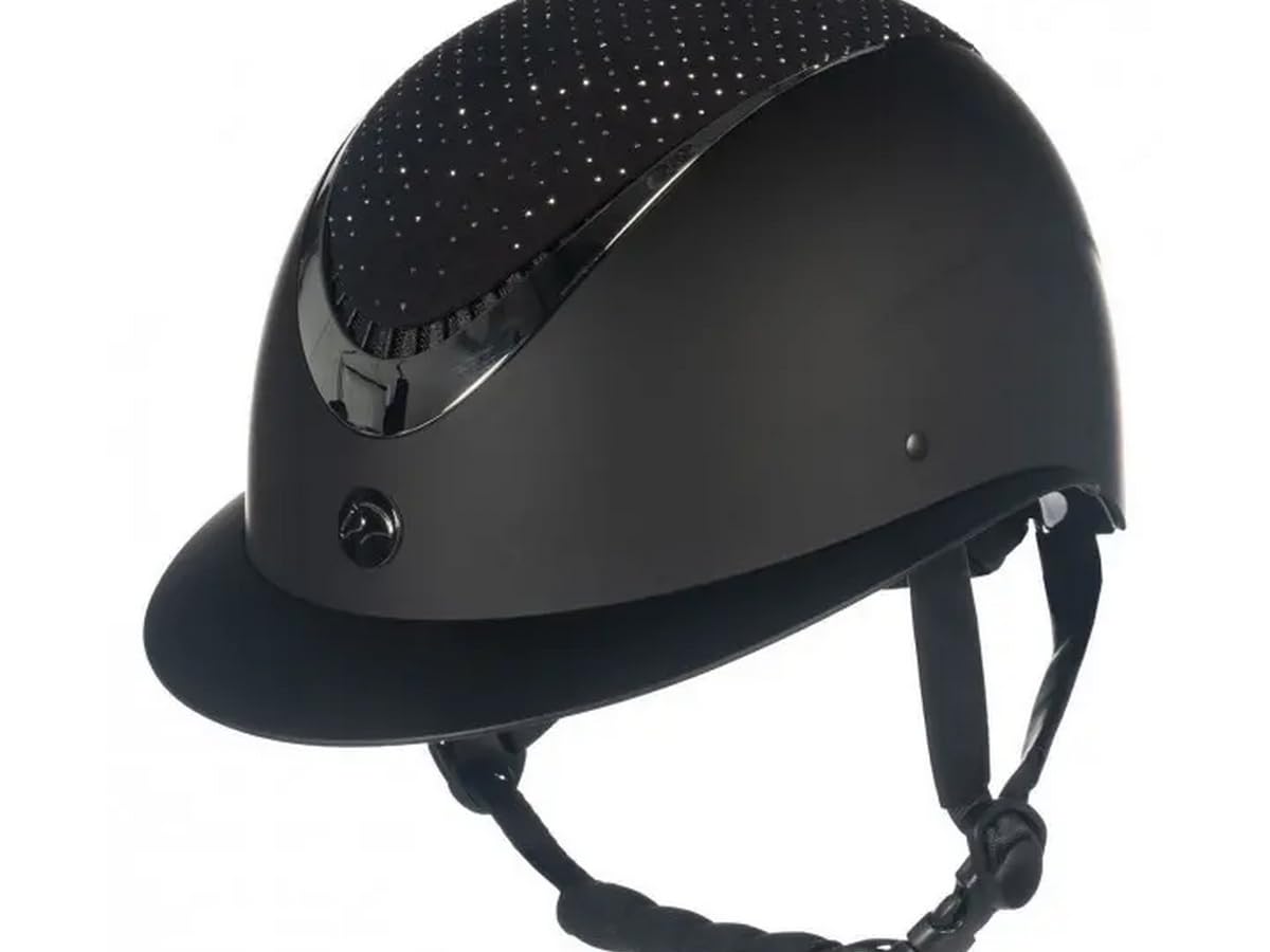 HKM Uniseks Alarion Diamond Kask jeździecki Czarny/Srebrny S