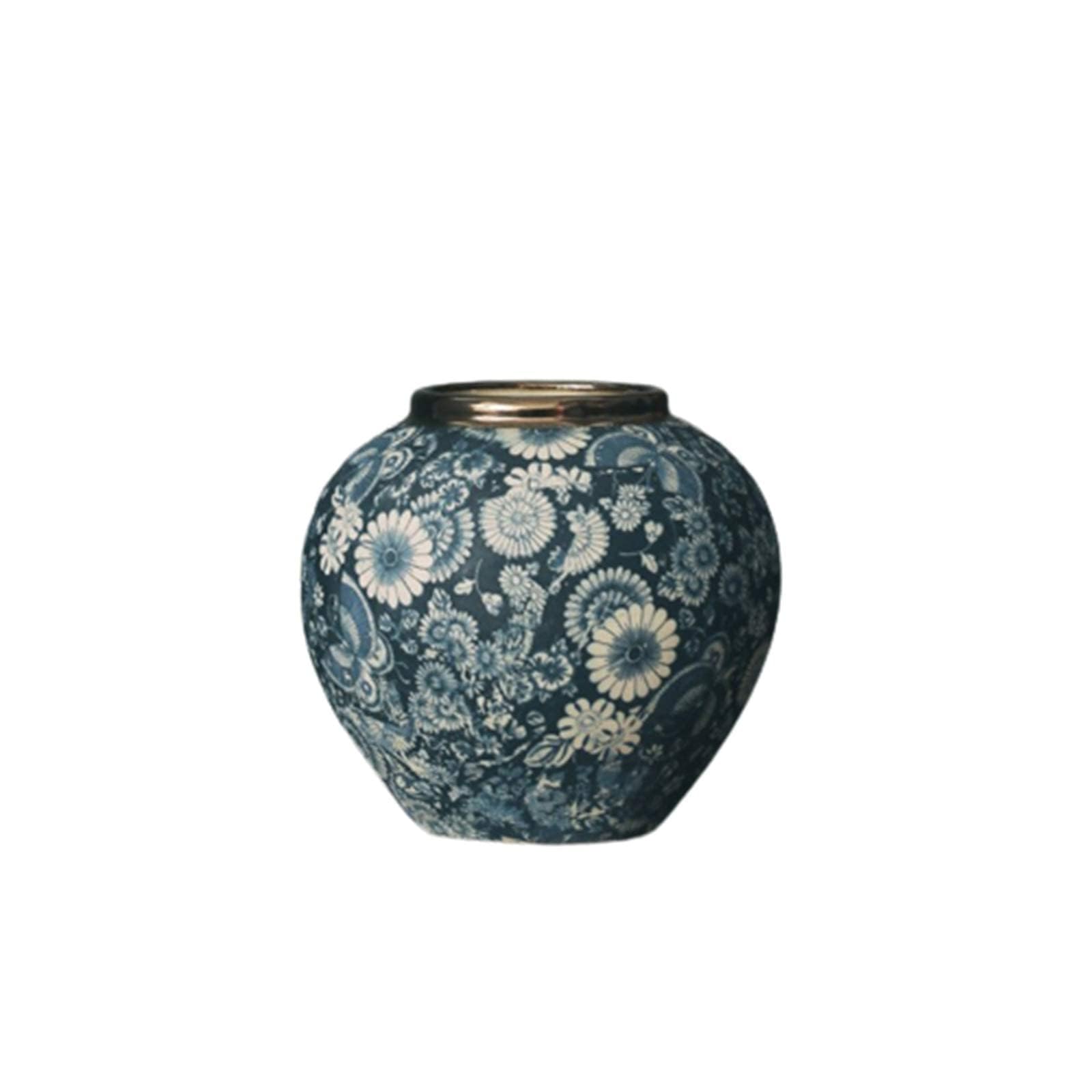 ZYJIX Ceramic Blue And White Vase European Chinese Style - Retro Ornaments For Flower Arrangement - Stunning Home Décor Piece(Color:Small)