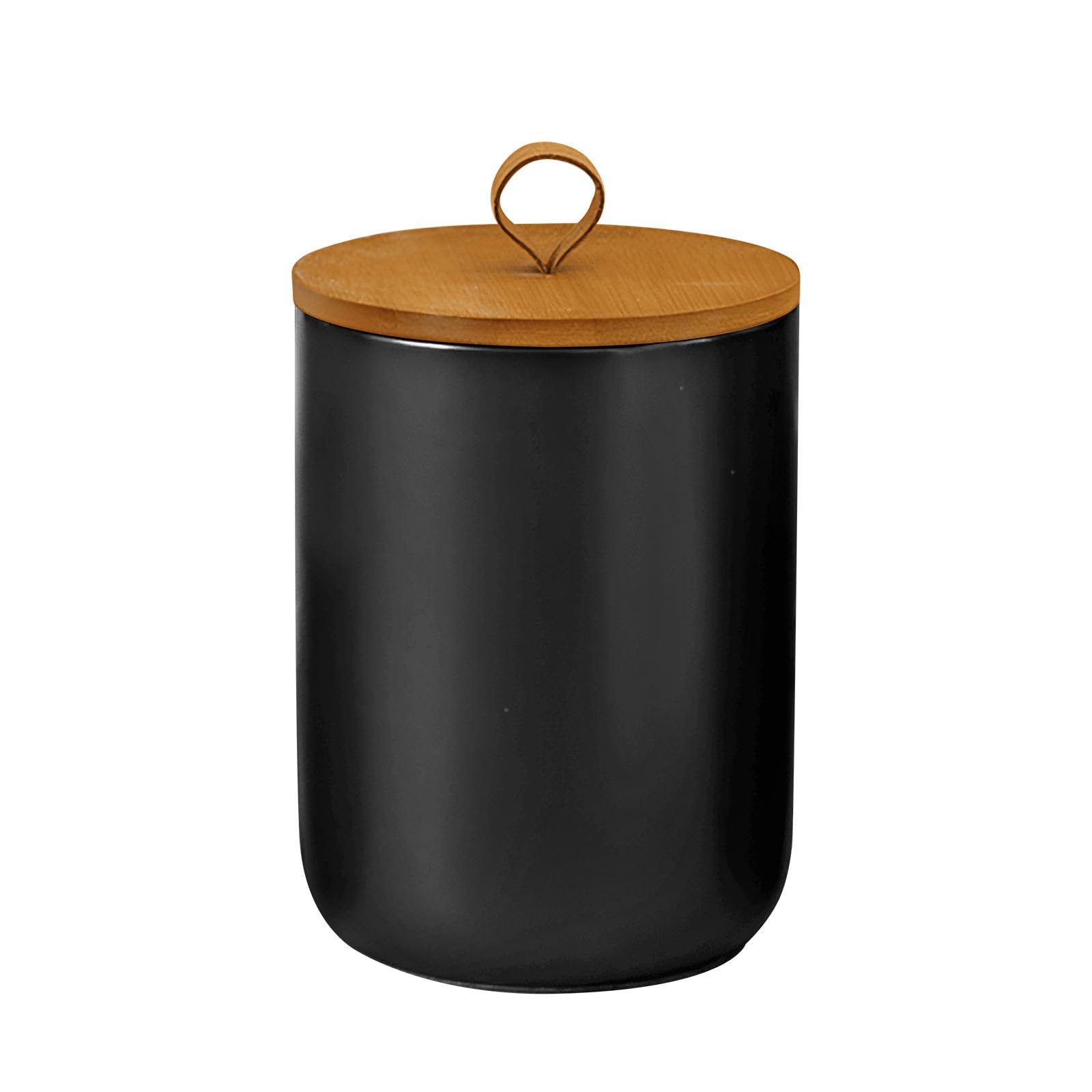 Jueison Ceramic Storage Jars, Modern Elegant Highly Polished Airtight Gorgeous Storage Canisters with Wooden Lid Small Food Stroage Jar for Kitchen