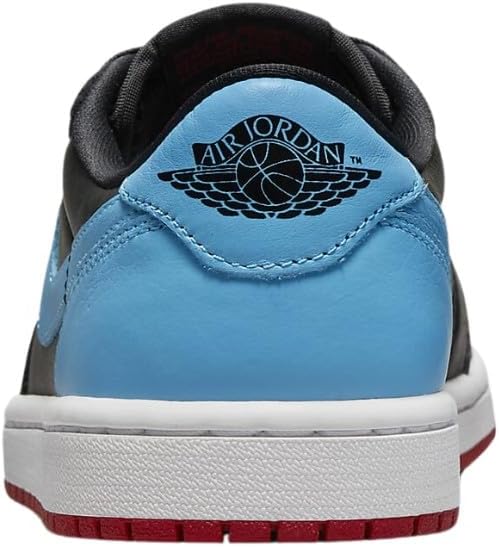 Nike Air Jordan 1 Retro Low Womens Shoes-Size-10.5, Black/Dk Powder Blue-gym Red