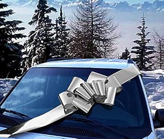 Big Metallic Silver Car Bow - 25" Wide, Large Ribbon Gift Decoration, Fully