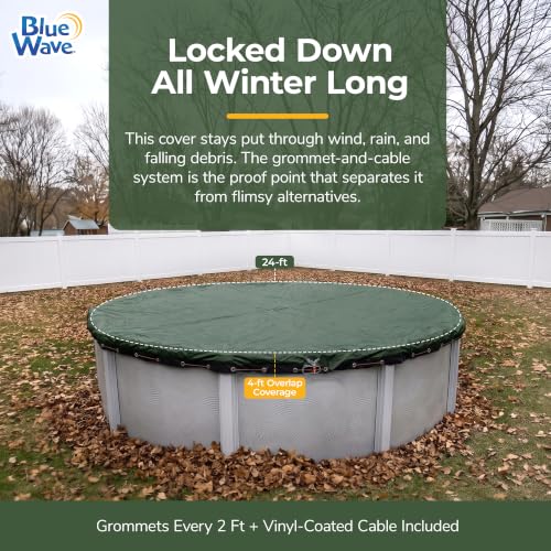 Image of Blue Wave Arctic Armor 24-ft Round Above Ground Pool Winter Cover, Green
