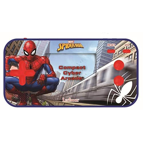 Lexibook JL2367SP Spider-Man Marvel Peter Parker Compact Cyber Arcade Portable Console, 150 Games, LCD Colour Screen, Battery Operated, Blue, Black