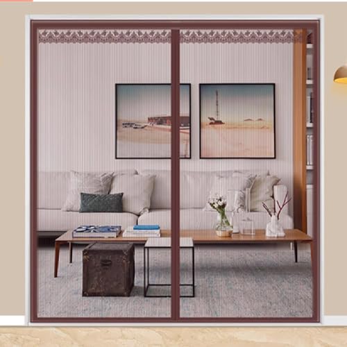 Double Door Screen Magnetic Closure Hook & Loop Replacement, Heavy Duty Children's Room Mesh Door Pet and Kid Friendly, Customisable Size(100x279cm/39x109.8in)