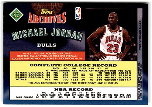 1992-93 Topps Archives #52 Michael Jordan Chicago Bulls Basketball Trading Card #TOP1