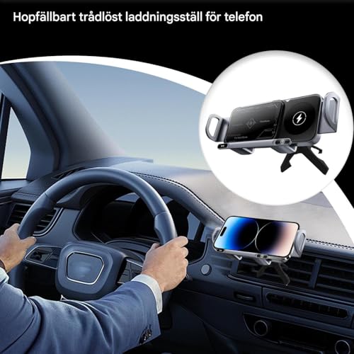 Cargador inteligente plegable 15W con doble bobina para salpicadero 6