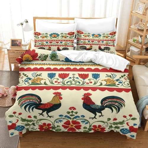 Housse de couette imprimé 3D 260x220cm microfibre confortable - 3