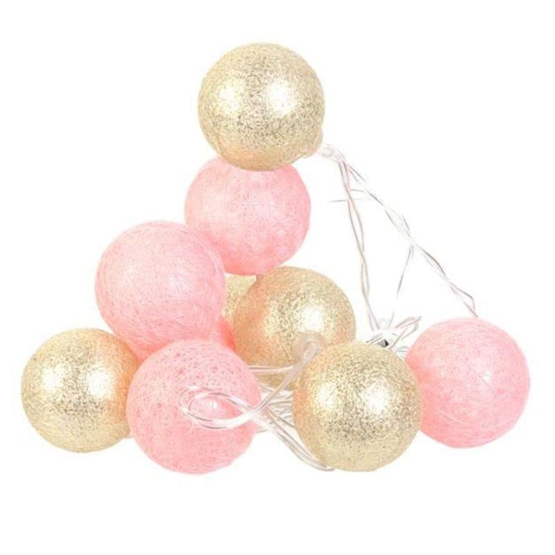 THE REPLICANT Guirlande 10 boules lampes Led Rose Doré/Longueur : 192 cm