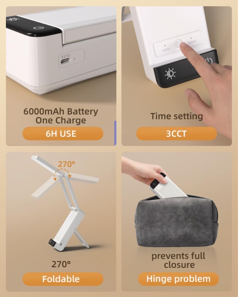 Miniatura 7 de EZVALO Lámpara para oficina hogar y lámpara con pilas 6000mah