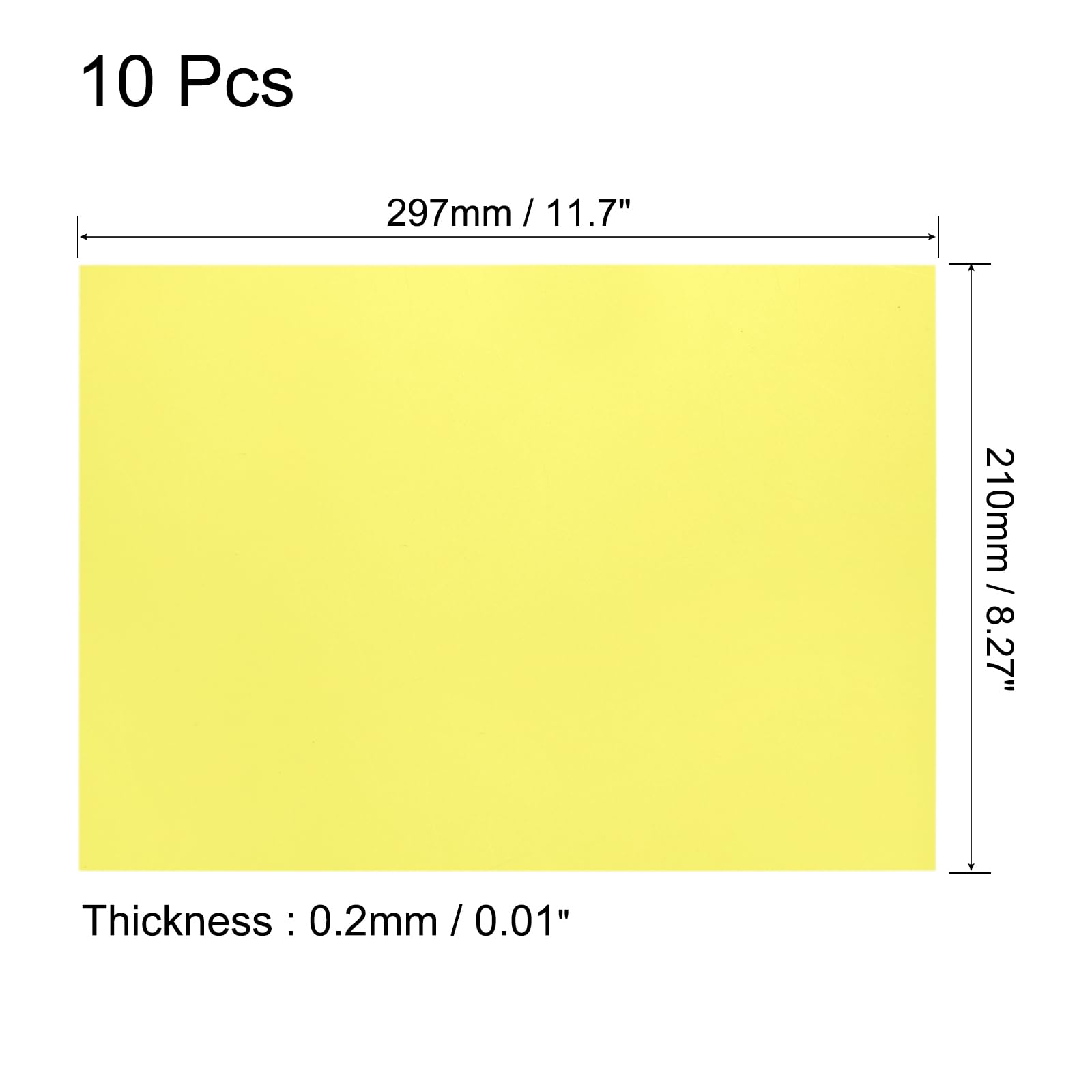 QUARKZMAN 10 sztuk żelowych filtrów świetlnych A4, przezroczysta korekcja kolorów, tworzywo sztuczne, winyl, liście PCW, do fotografii, telewizji, żółte, 0,2 mm