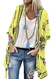abrigo plumas mujer amarillo Estaciones: tela fina, traje para llevar en verano caliente.