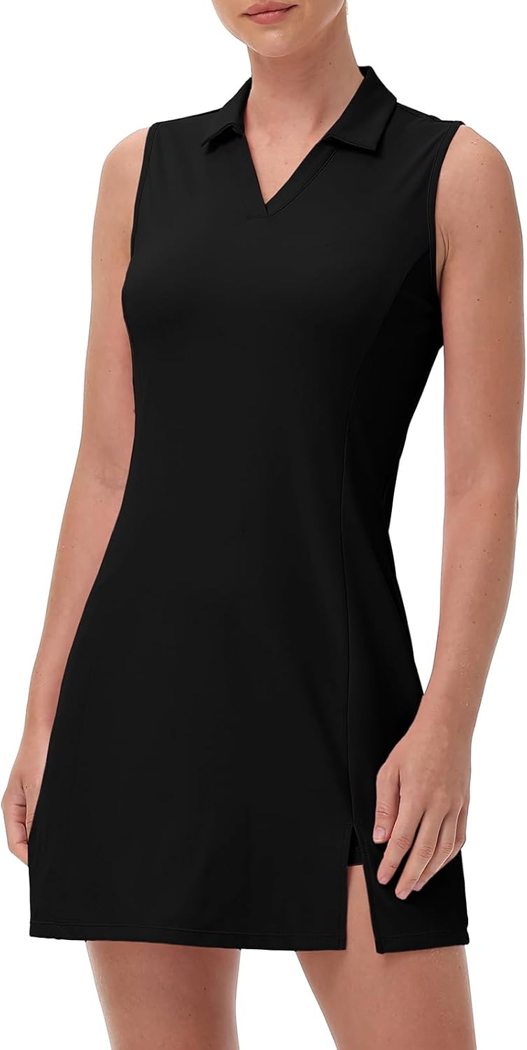 Gopune Womens Tennis Dress Summer Golf Dress with Shorts Sleeveless Workout Athletic with Pocket