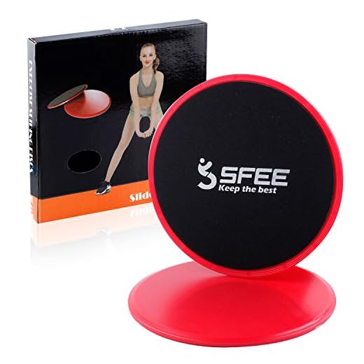 Sfee Core Exercise Sliders-2xDual Sided Gliding Discs for Use on Carpet, Hard Floor, Fitness Equipment Idea for Abdominal, Full Body Workout, Training,Leg Sliders, Aerobics, Crossfit+Gift Box (Red)