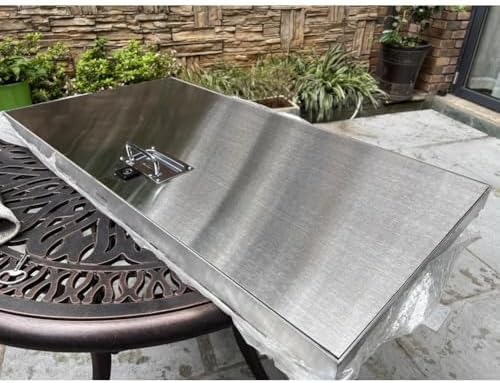 Customizable 304 Stainless Steel Access Door with Lock & Handle - Recessed Sewer Manhole Cover for Basement & Attic Vent (40x40x5 cm) - Durable & Secure Design