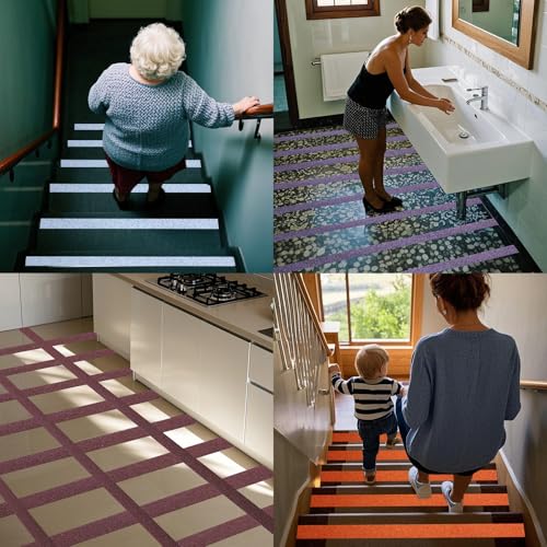 Image of Anti Slip Tape 2 Inch Wide, Waterproof Grip Adhesive Tape, Heavy Duty High Traction Friction for Indoor /Outdoor Steps (33 Ft /Black).
