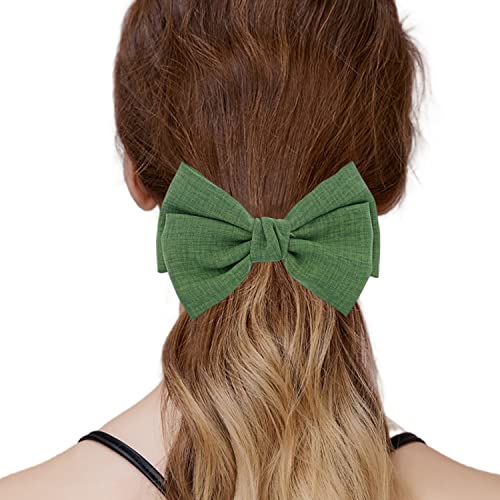 6 Pack Solid Color 5.2'' Bow Clips Women Hair Barrettes Hair Accessories #TOP1