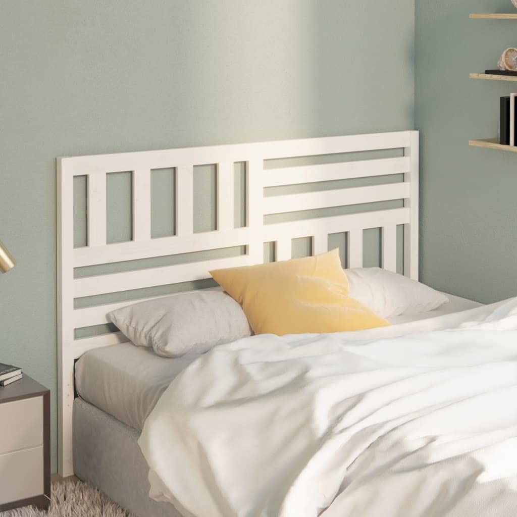 Tino Tech Cabecero De Cama 146x4x100 cm Madera de Pino Maciza Blanco Cabecero Cama Madera Cabeceros De Madera Cabecero Mueble Cabeceros Bonitos Cabeceros para Dormitorio Diseño Elegante