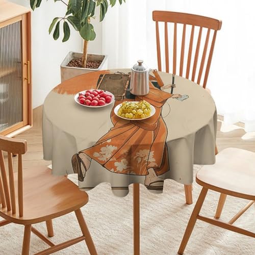 Nappe imperméable ronde lavable pour protéger la table des taches de graisse - 6