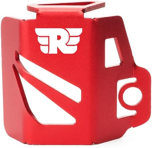 Motorcycle Rear Brake Fluid Reservoir Guard CNC Aluminum Oil Cap Cap Protector Cover Fit For Royals Enfields Interceptor 650 (Red)