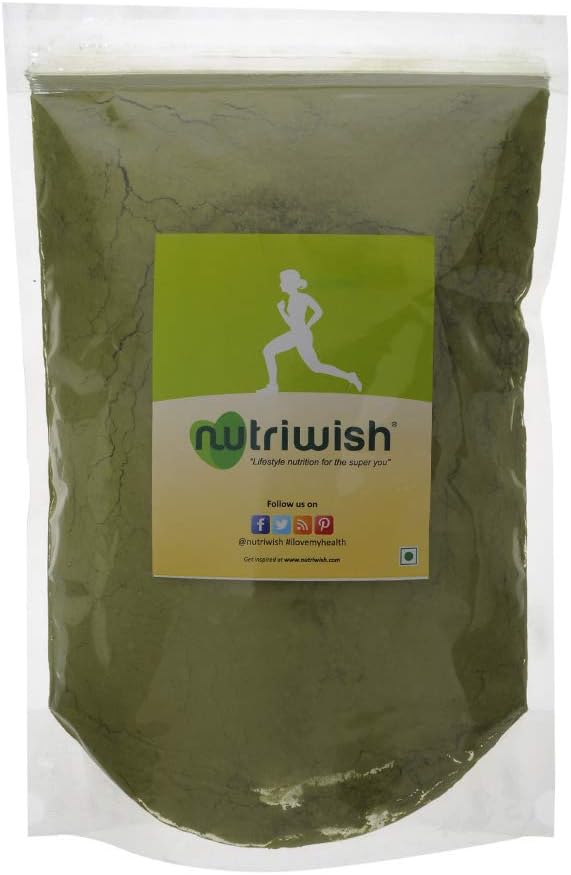 Nutriwish Wheat Grass Powder, 500 g| Vegan, Superfood| Resealable Pouch |